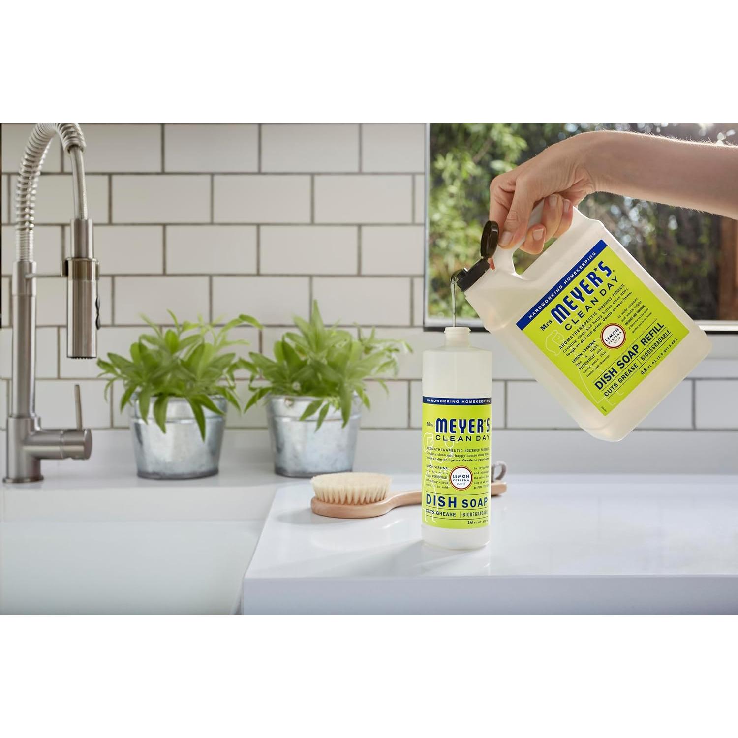 Jabón Líquido para Platos Mrs. Meyer's 1.51kg Biodegradable Verbena de Limón