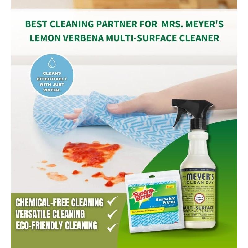 Spray Limpiador Multiusos Mrs Meyers 473ml + 5 Toallitas Reutilizables