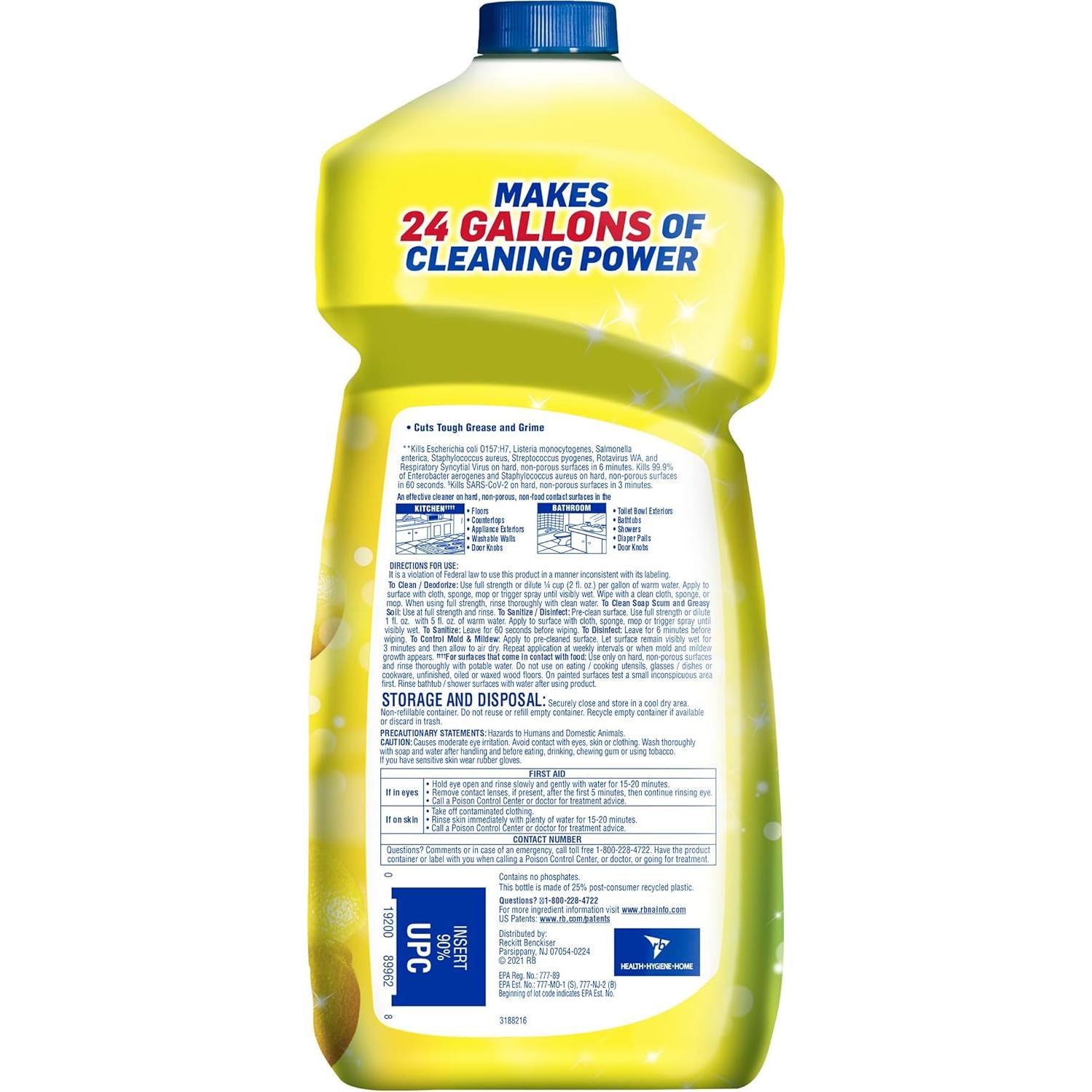 Limpiador Multi-Superficie Lysol 1.36kg Esencia Limón Brillante