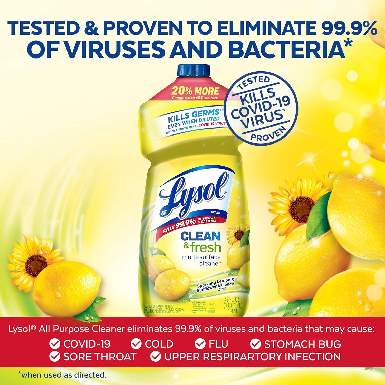 Limpiador Multi-Superficie Lysol 1.36kg Esencia Limón Brillante