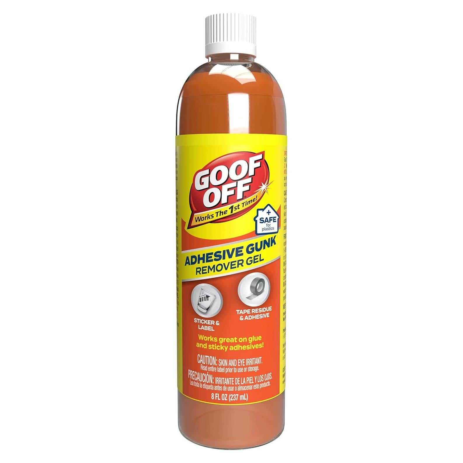 Removedor de Gunk Adhesivo Goof Off 236.6 ml - Elimina Etiquetas y Residuos