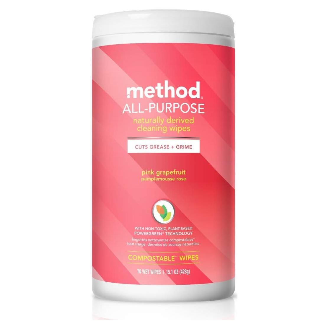 Toallitas de limpieza multiusos Method pomelo 70 unidades compostables