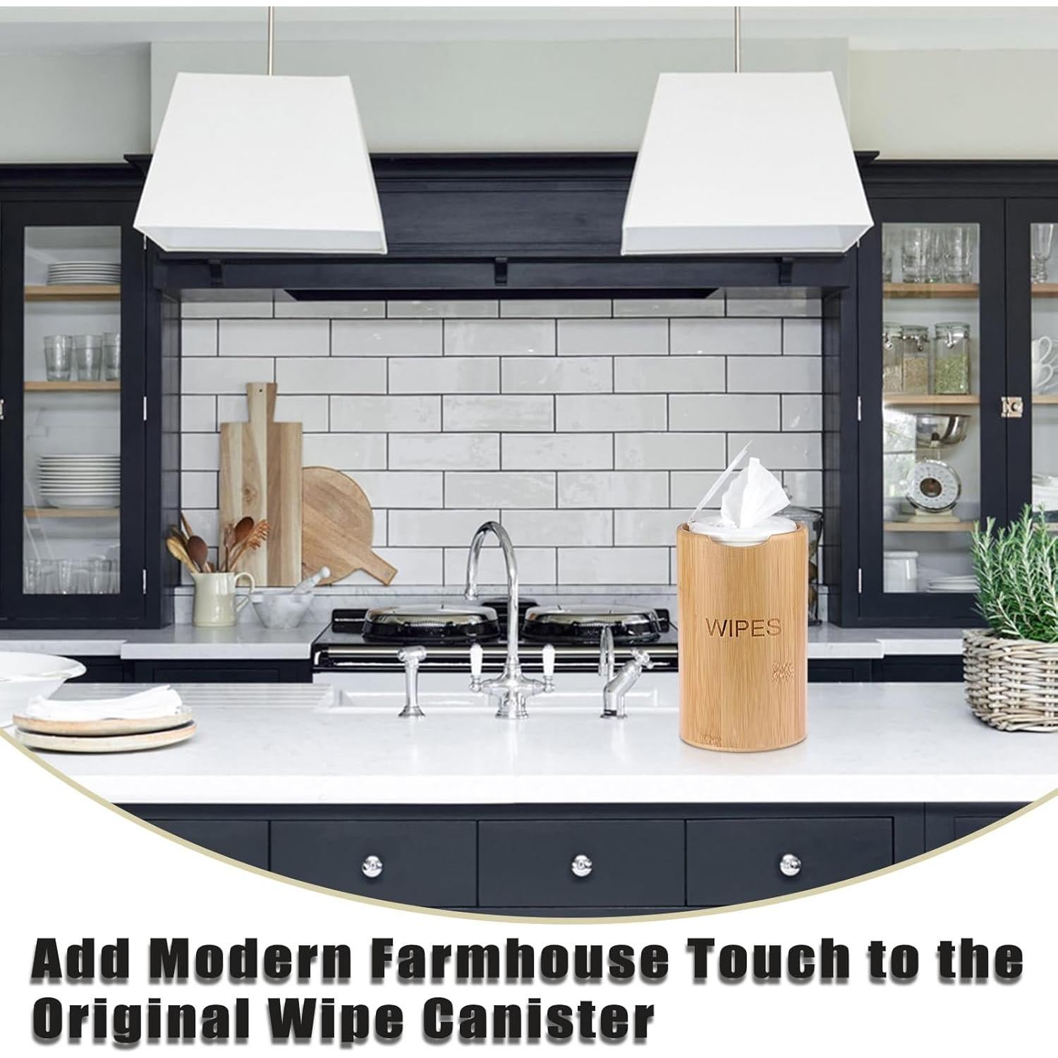 Dispensador de Toallitas de Bambú Kokone Estilo Campestre 21cm