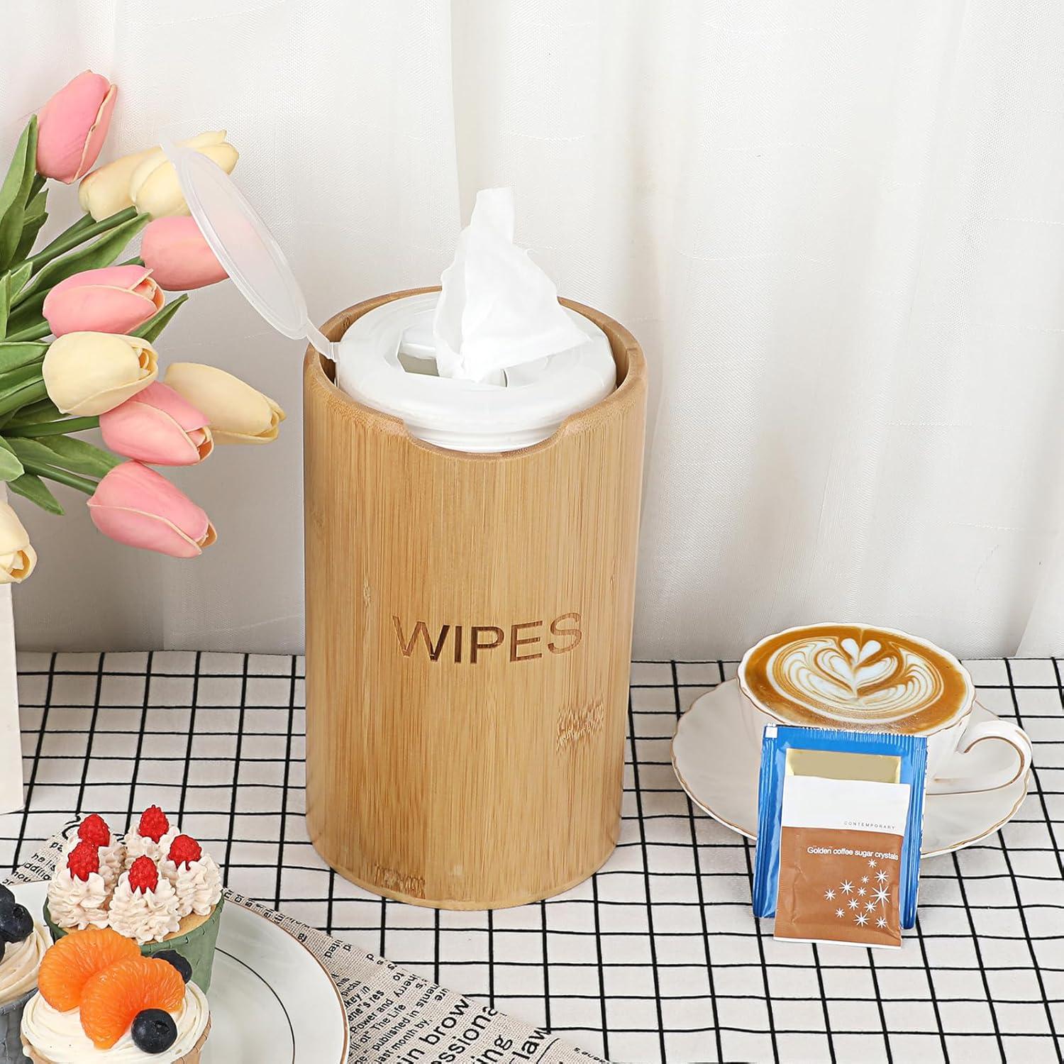 Dispensador de Toallitas de Bambú Kokone Estilo Campestre 21cm