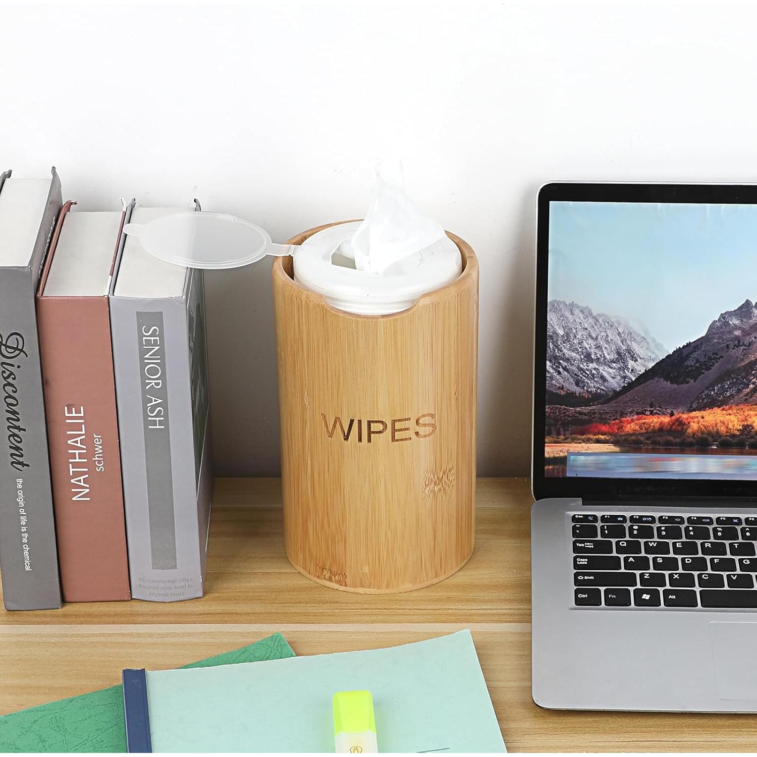 Dispensador de Toallitas de Bambú Kokone Estilo Campestre 21cm