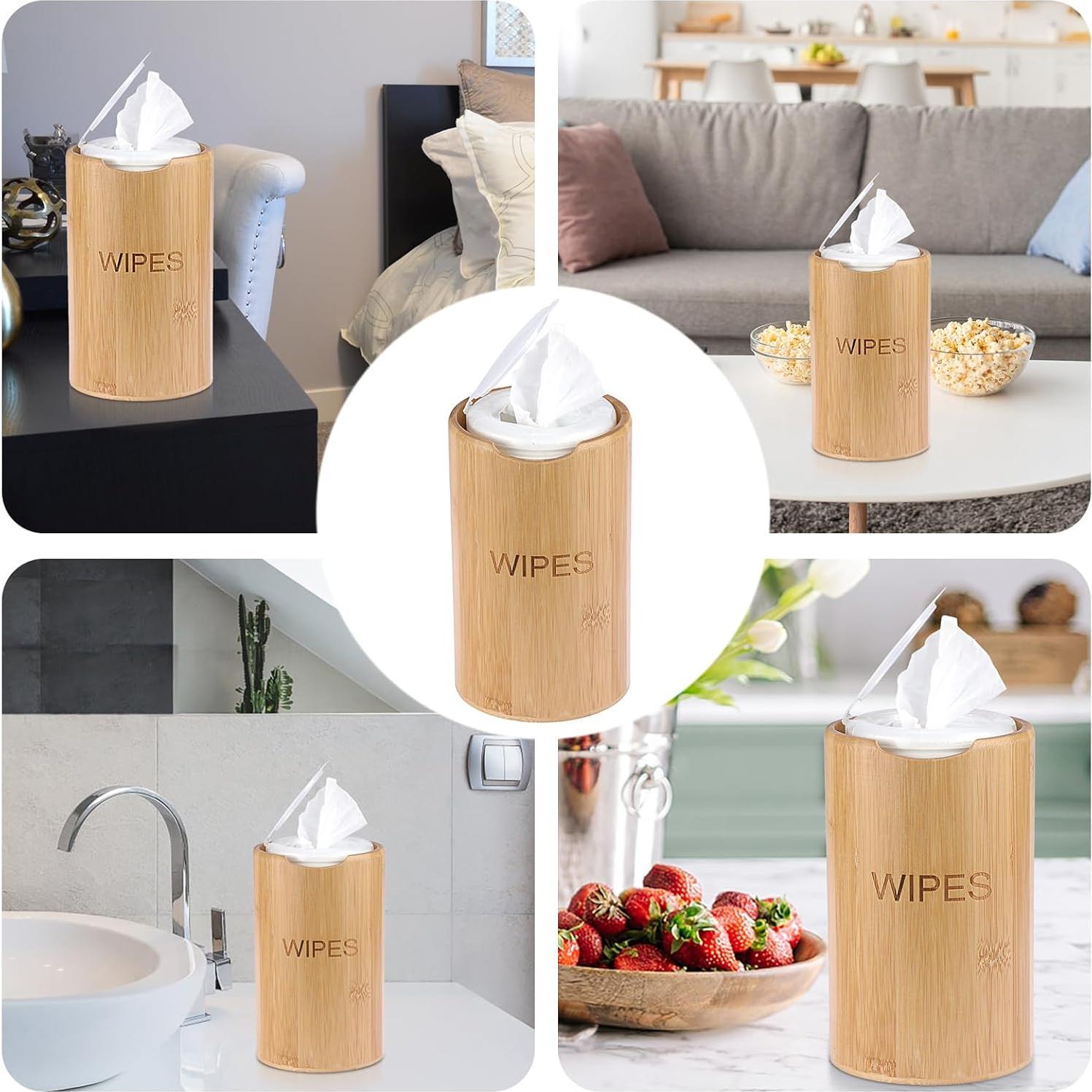 Dispensador de Toallitas de Bambú Kokone Estilo Campestre 21cm