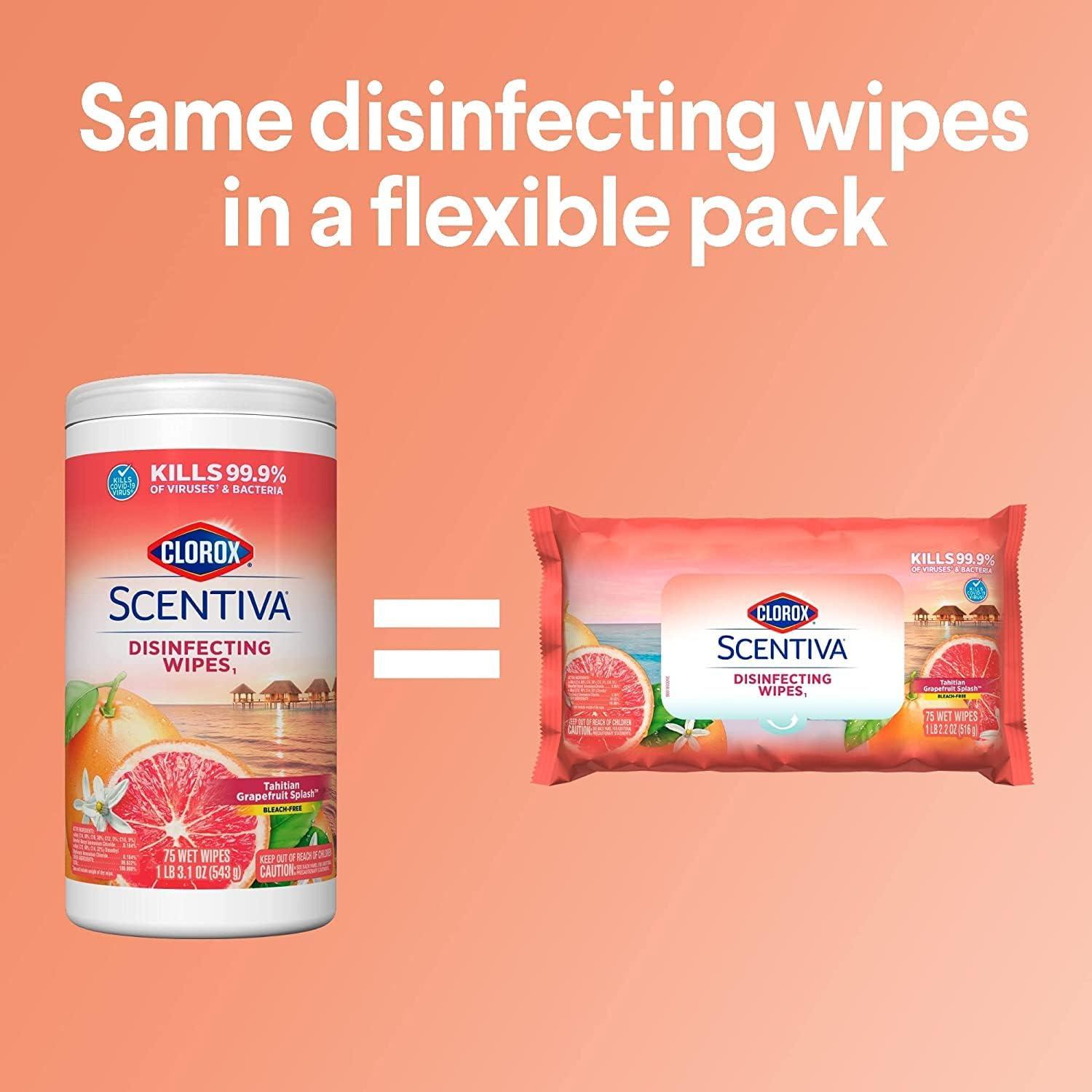 Paquete de limpieza Clorox Mist y toallitas Scentiva 3x75