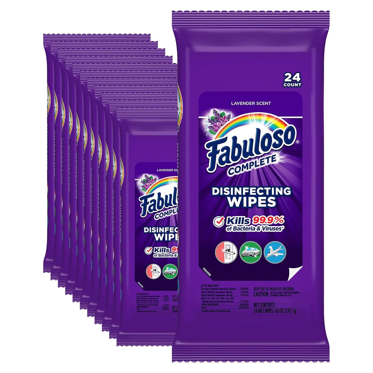 Toallitas Desinfectantes Fabuloso Complete Lavanda 288 Unidades