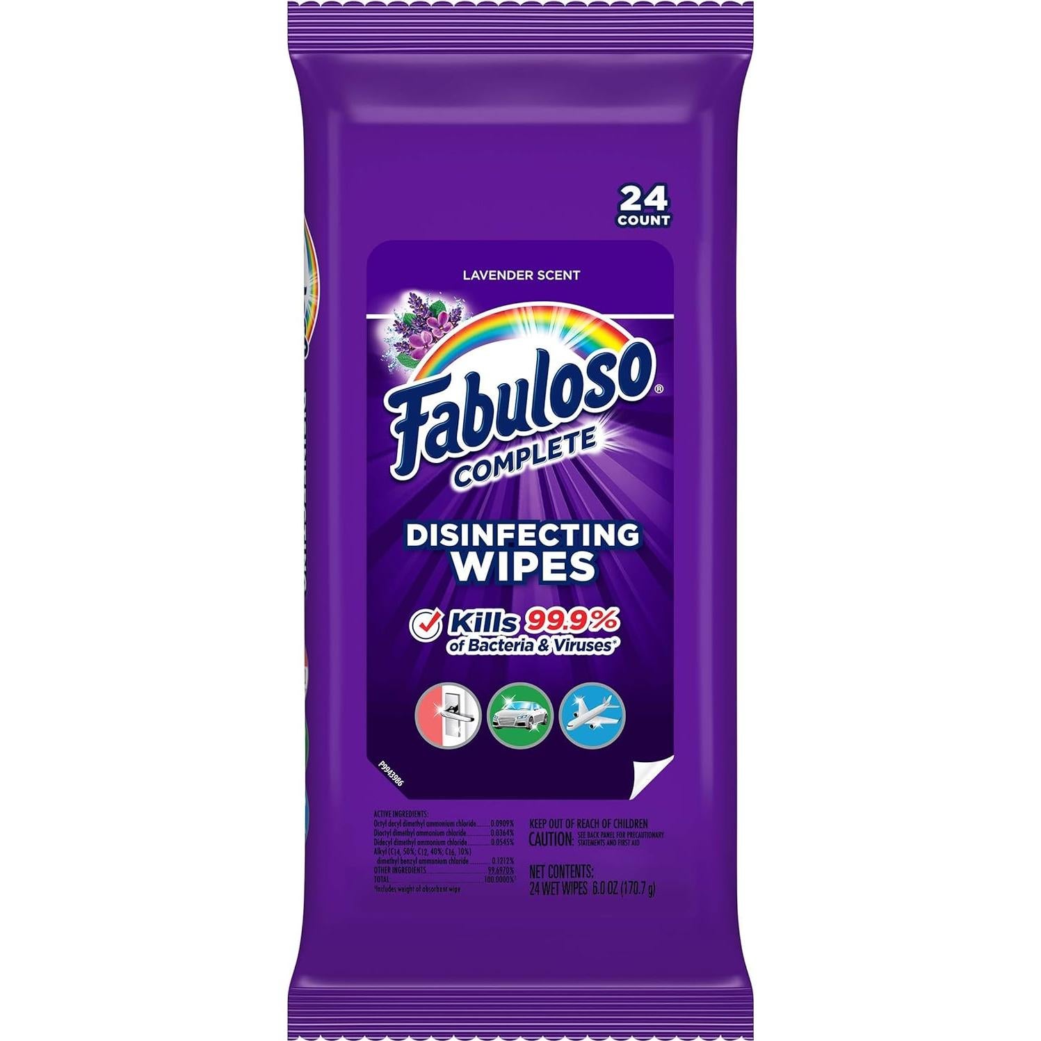 Toallitas Desinfectantes Fabuloso Complete Lavanda 288 Unidades