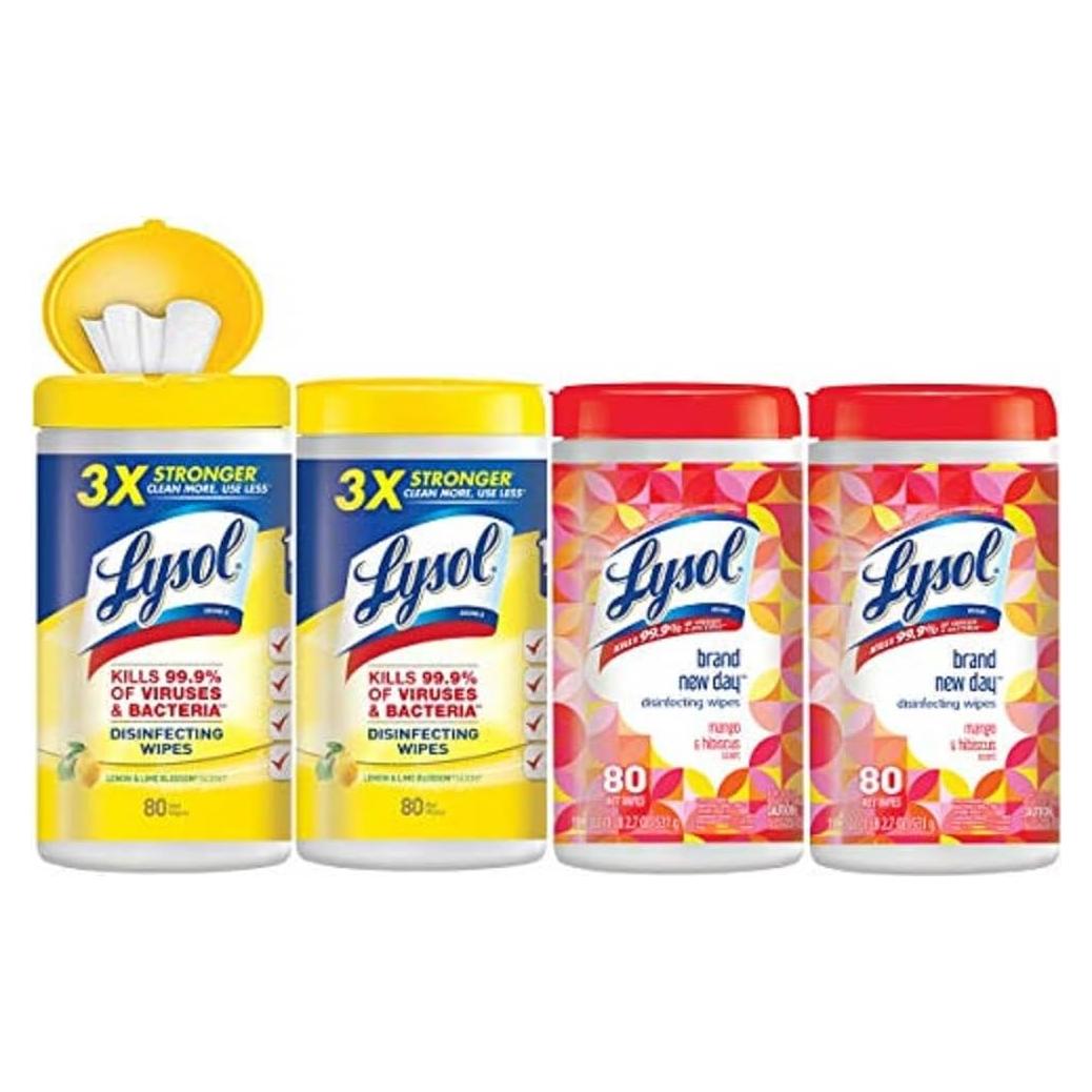 Toallitas desinfectantes Lysol 320 unidades, 4 paquetes