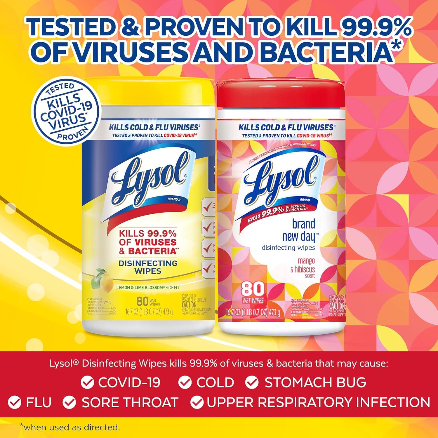 Toallitas desinfectantes Lysol 320 unidades, 4 paquetes