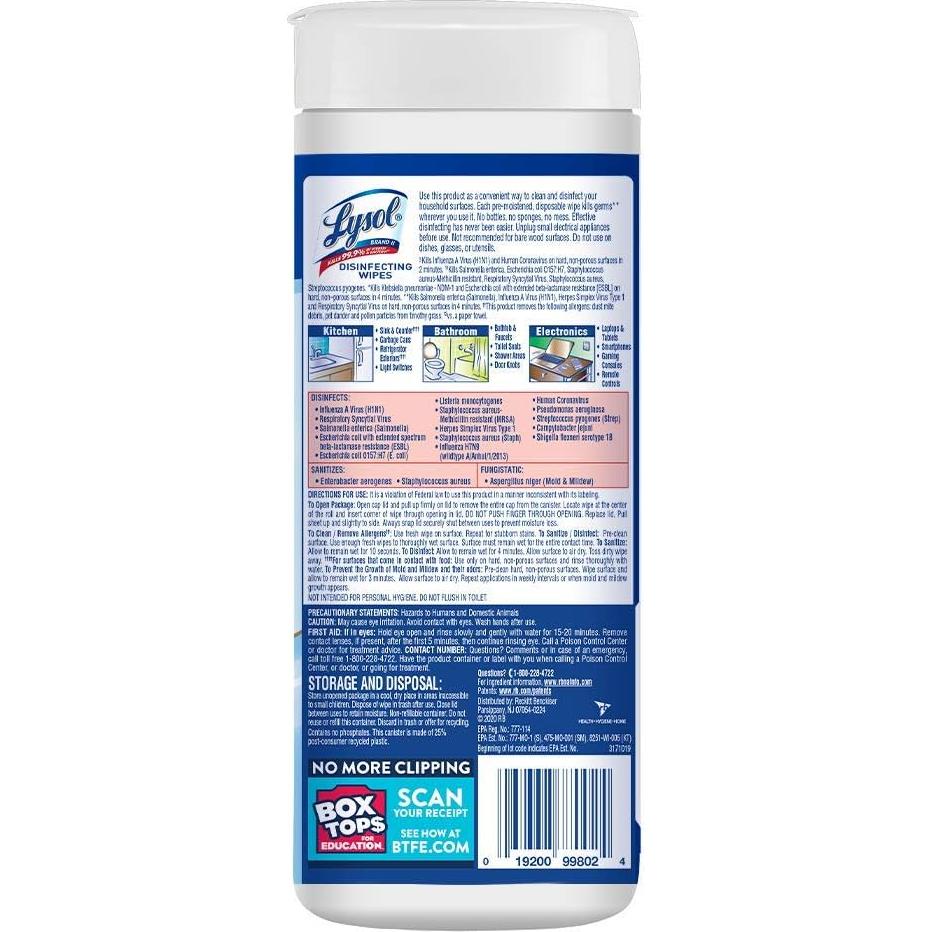 Toallitas Desinfectantes Lysol Lino Fresco 35 Unidades