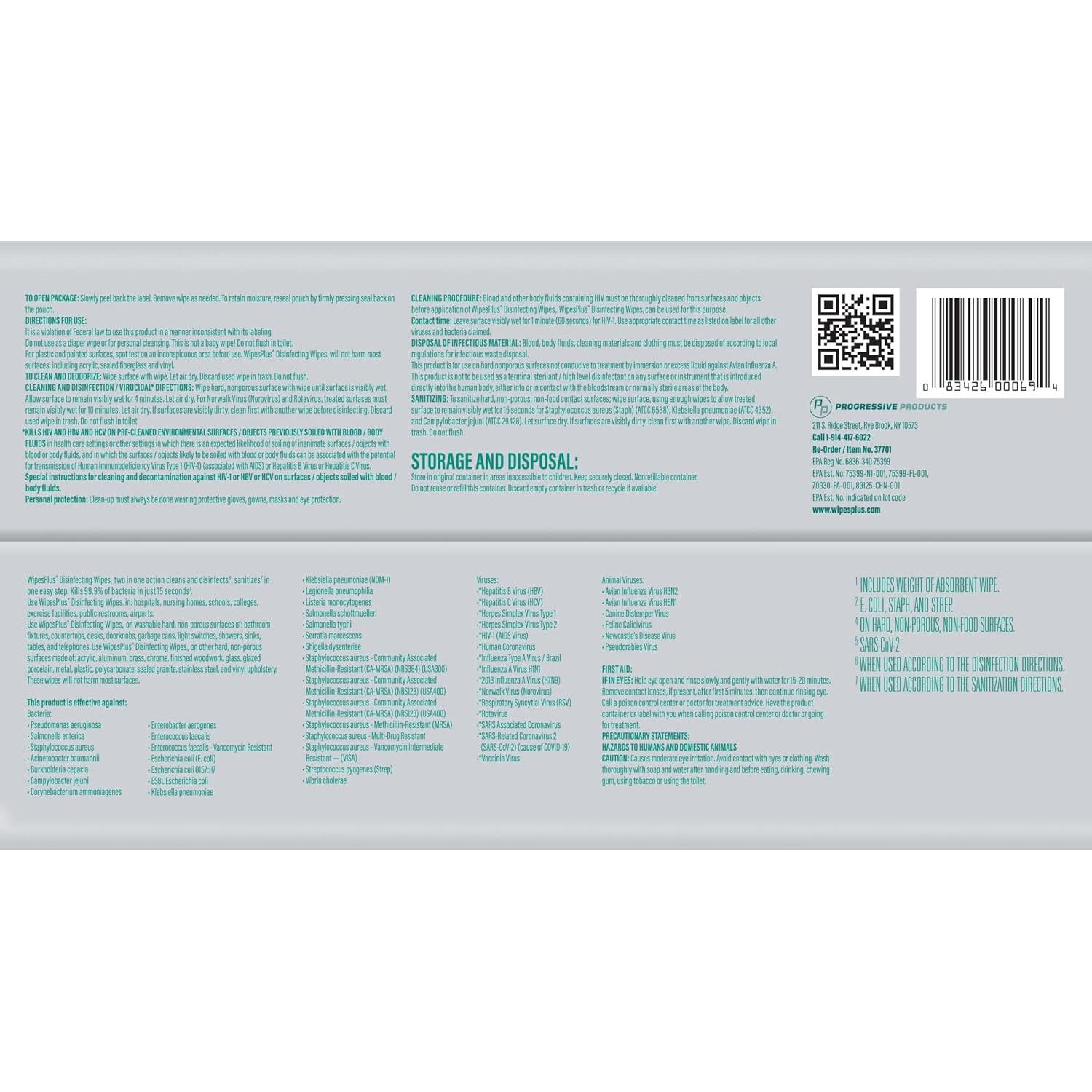 Toallitas Desinfectantes WipesPlus 960 Unidades 3 en 1