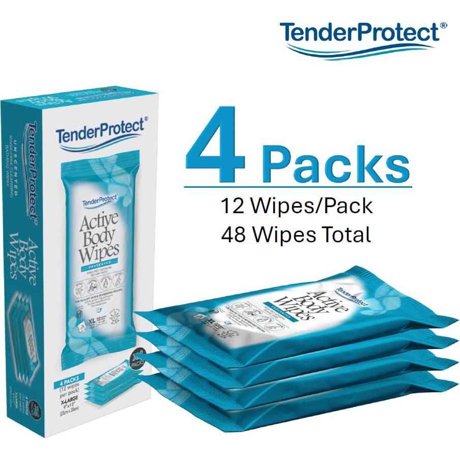 Toallitas Corporales XL TenderProtect 12 Ct Sin Enjuague Aloe