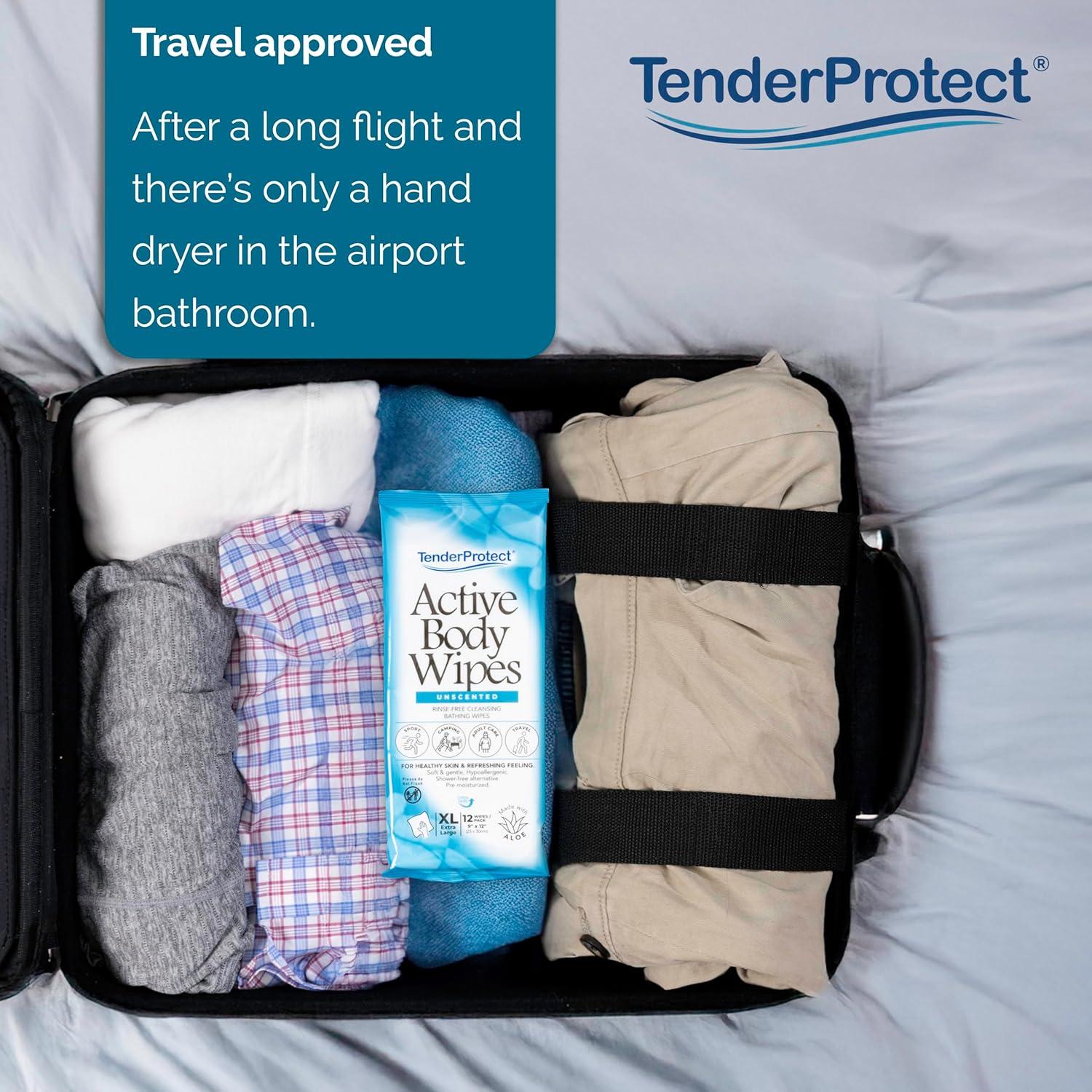 Toallitas Corporales XL TenderProtect 12 Ct Sin Enjuague Aloe