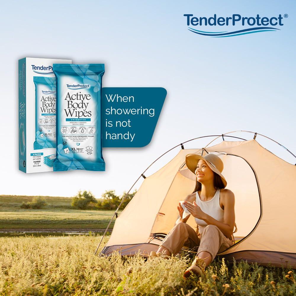 Toallitas Corporales XL TenderProtect 12 Ct Sin Enjuague Aloe