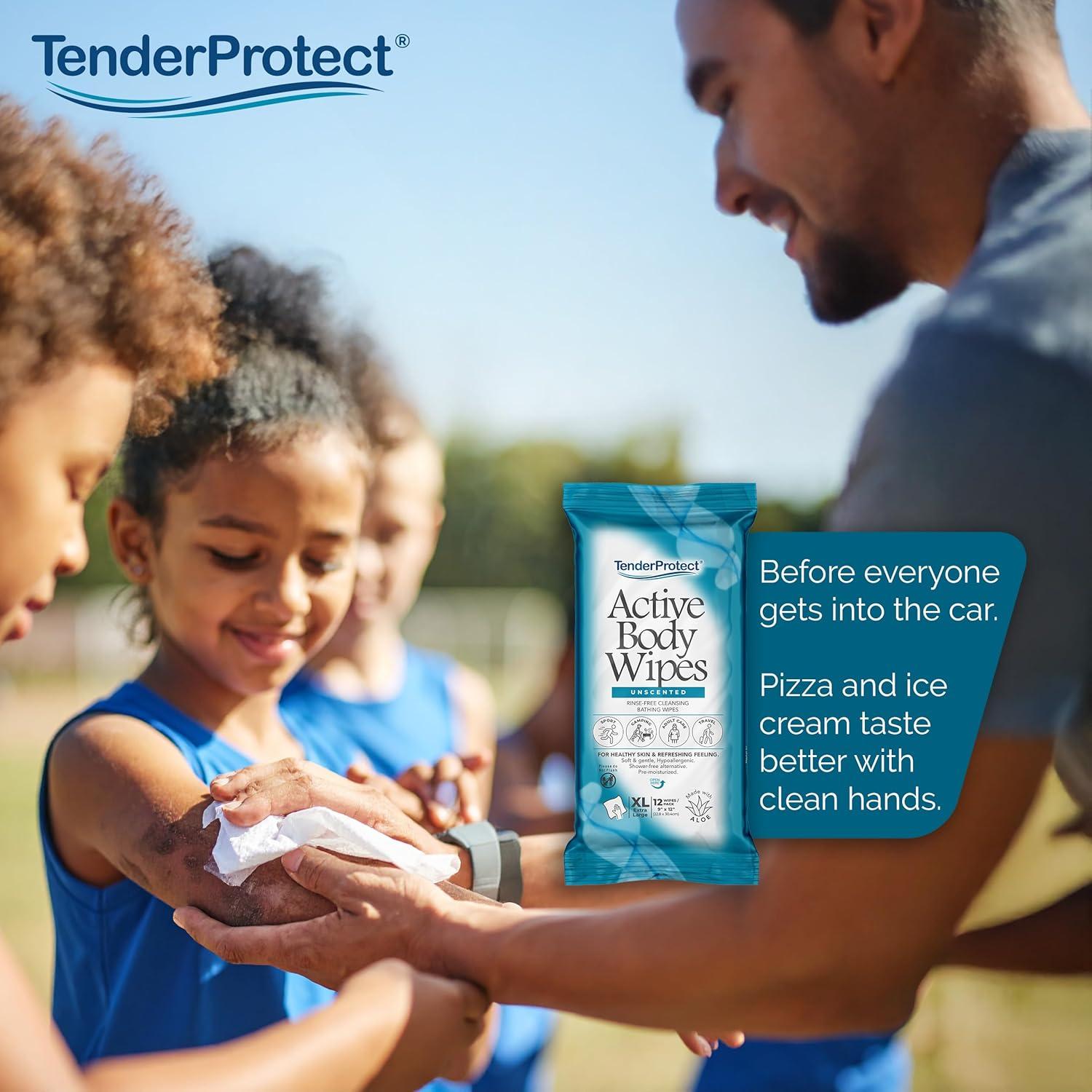 Toallitas Corporales XL TenderProtect 12 Ct Sin Enjuague Aloe