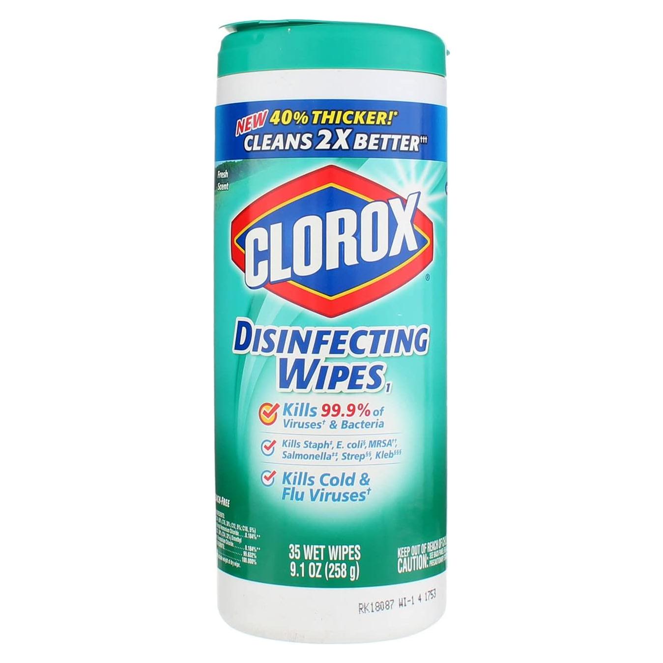 Toallitas Húmedas Desinfectantes Clorox Aroma Fresco 35 Unidades