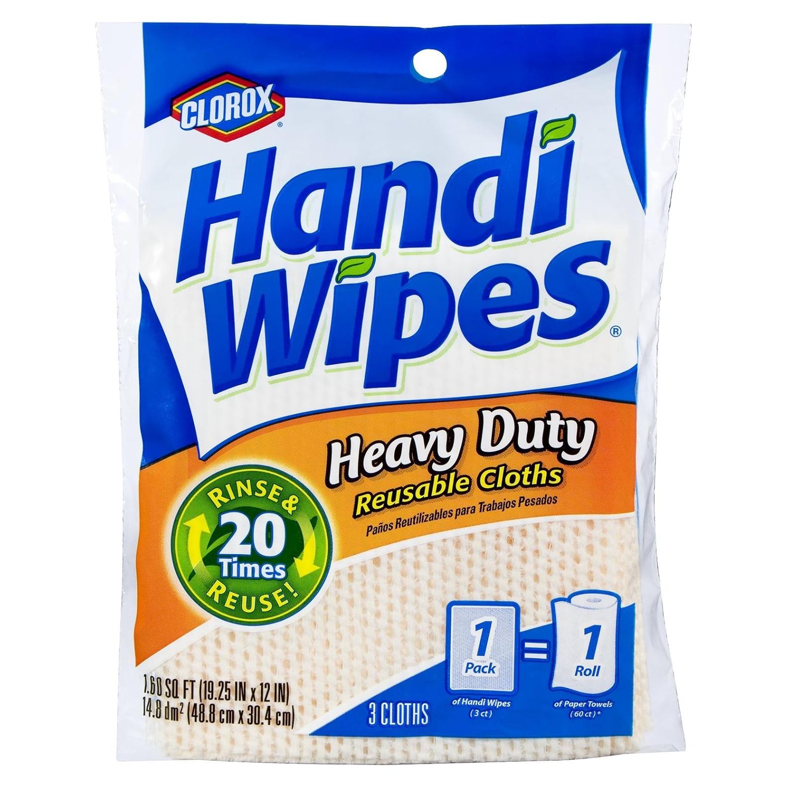 Paños Reutilizables Clorox Handi Wipes, 3 Unidades, Alta Absorbencia