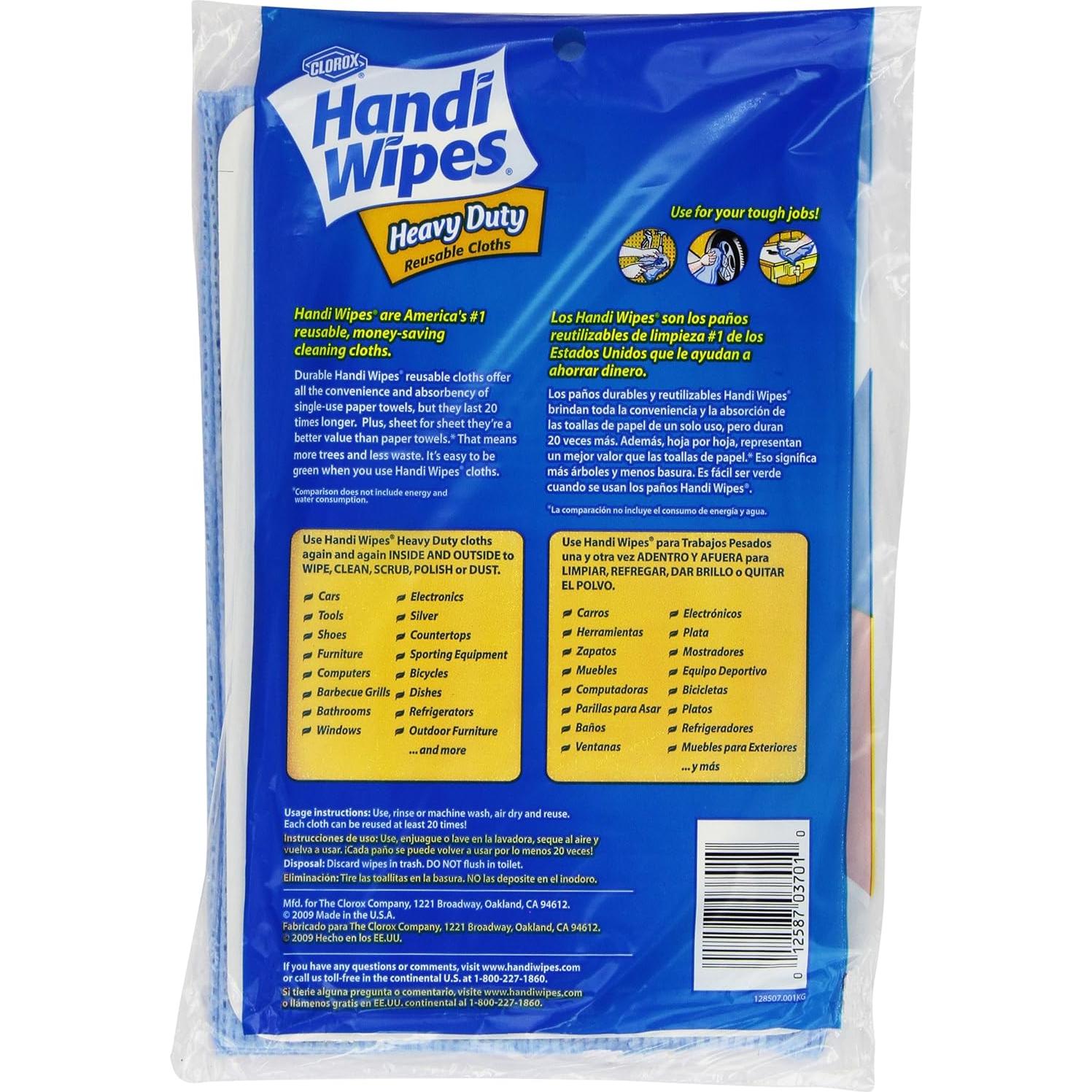 Toallitas Reutilizables Clorox Handi Wipes Pesadas - 12 Unidades