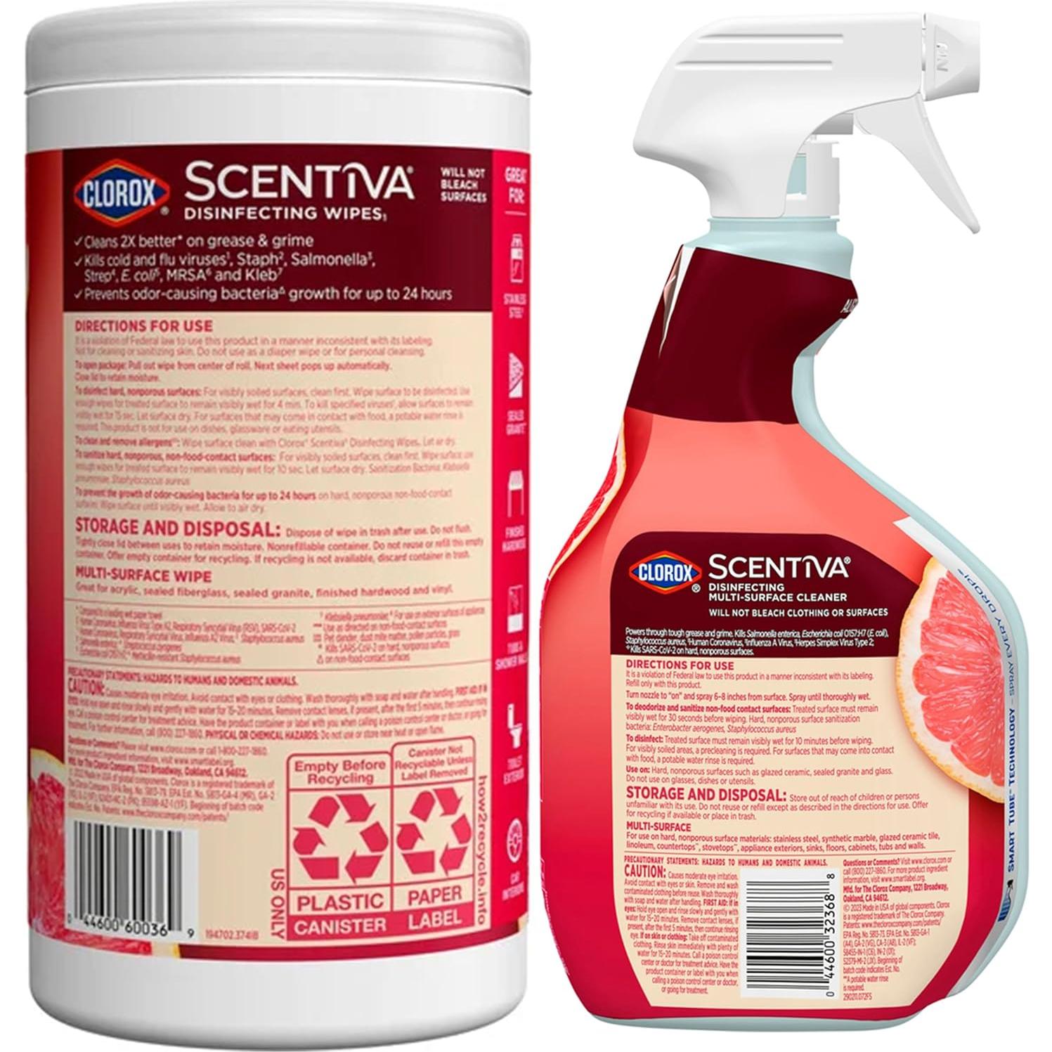 Clorox Limpiador Desinfectante Multi-Superficie Spray 0.95L y Toallitas 75 Unidades