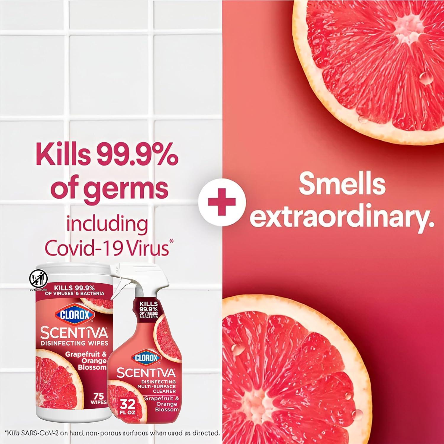 Clorox Limpiador Desinfectante Multi-Superficie Spray 0.95L y Toallitas 75 Unidades