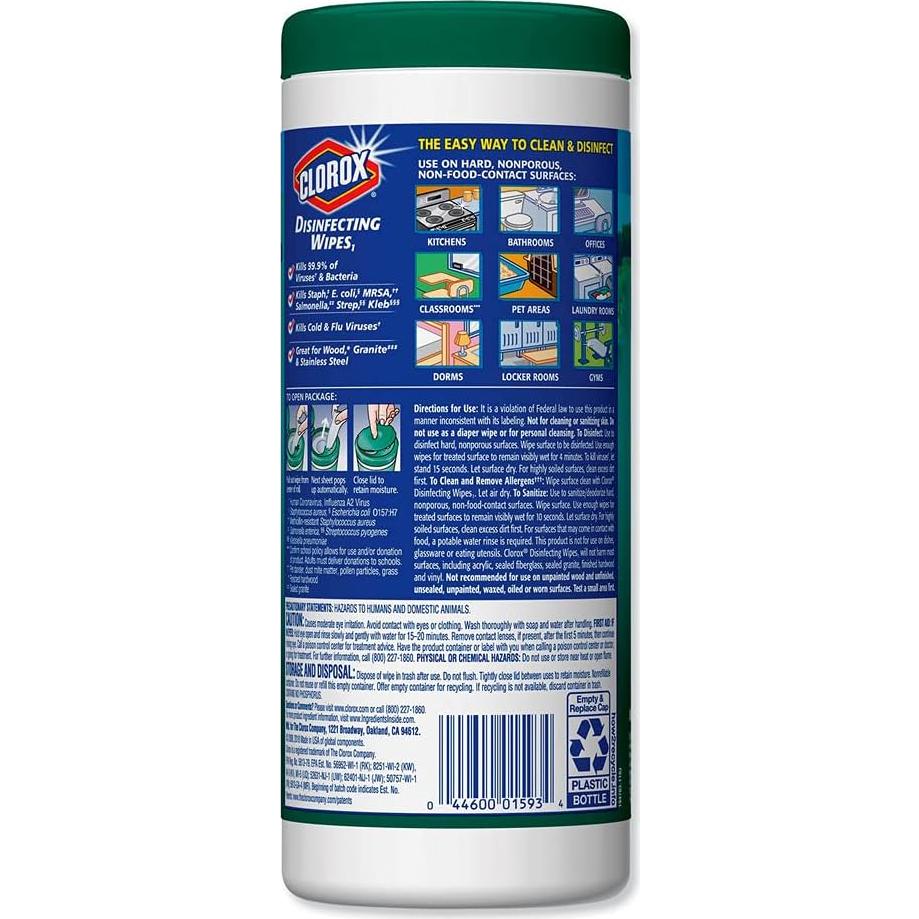 Toallitas Desinfectantes Clorox 35 Unidades 21.6x21.6 cm