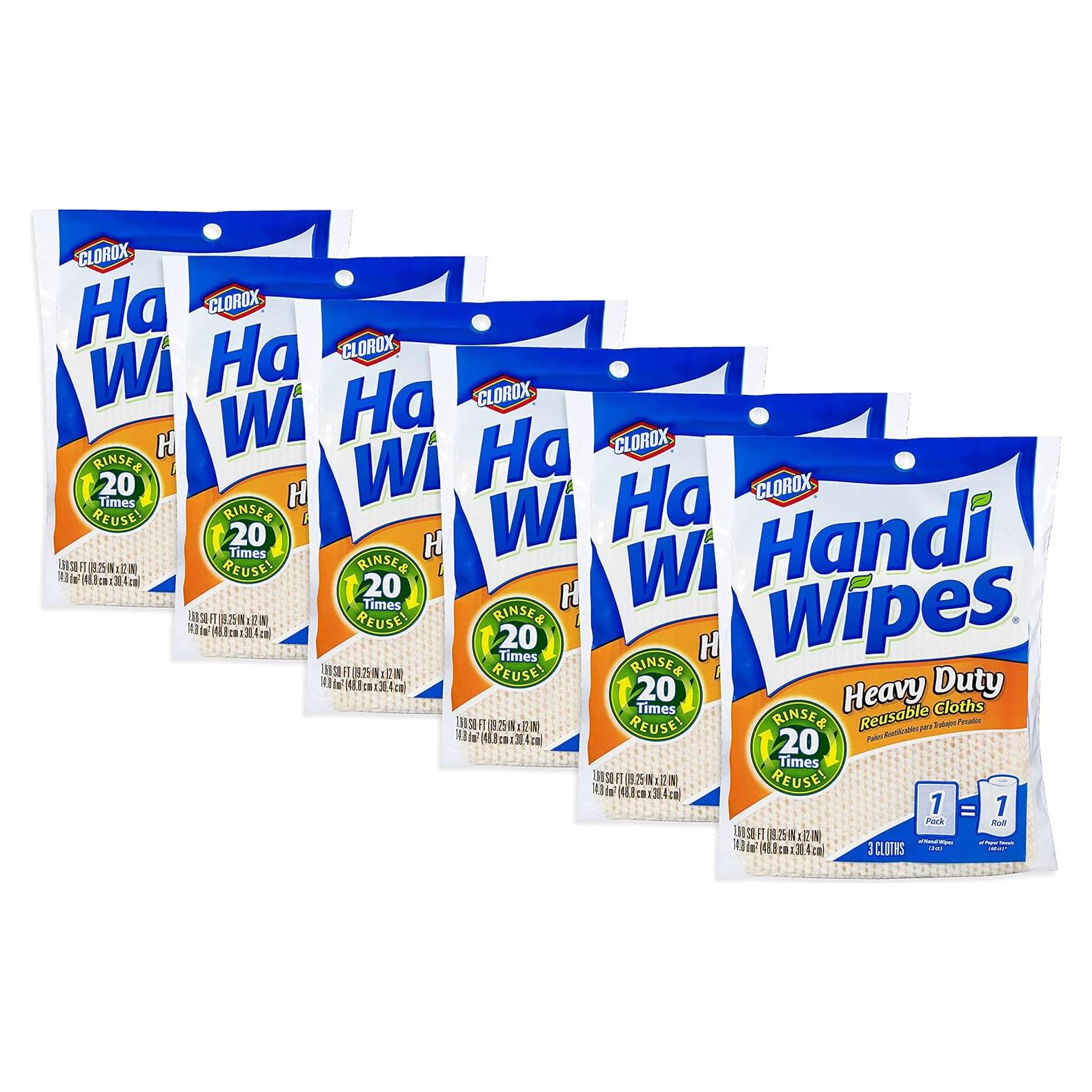 Toallitas de limpieza reutilizables Clorox Heavy Duty - Paquete de 6
