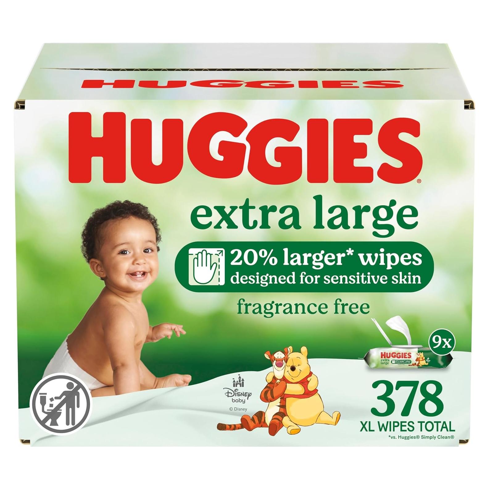 Toallitas Huggies Extra Grandes Sin Fragancia 378 Unidades