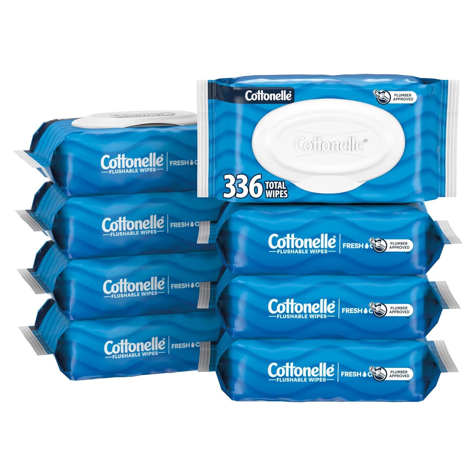 Toallitas Húmedas Desechables Cottonelle Fresh Feel - 8 Paquetes