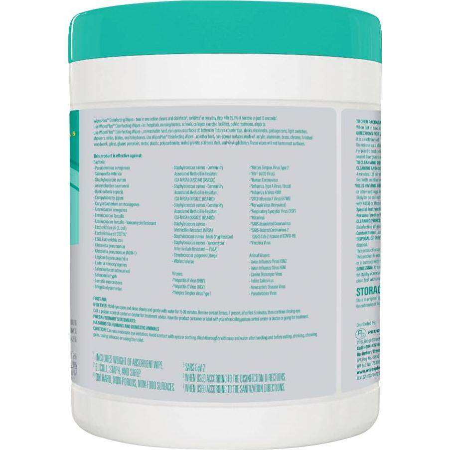 Toallitas Desinfectantes WIPESPLUS 240 Unidades Sin Blanqueador