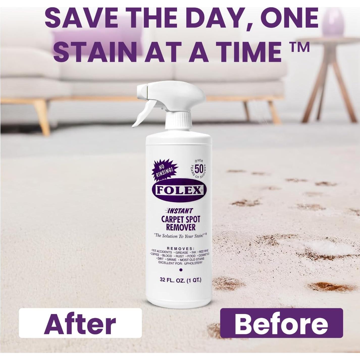 FOLEX Quitamanchas Instantáneo 946 ml - Para Alfombras y Tapicería