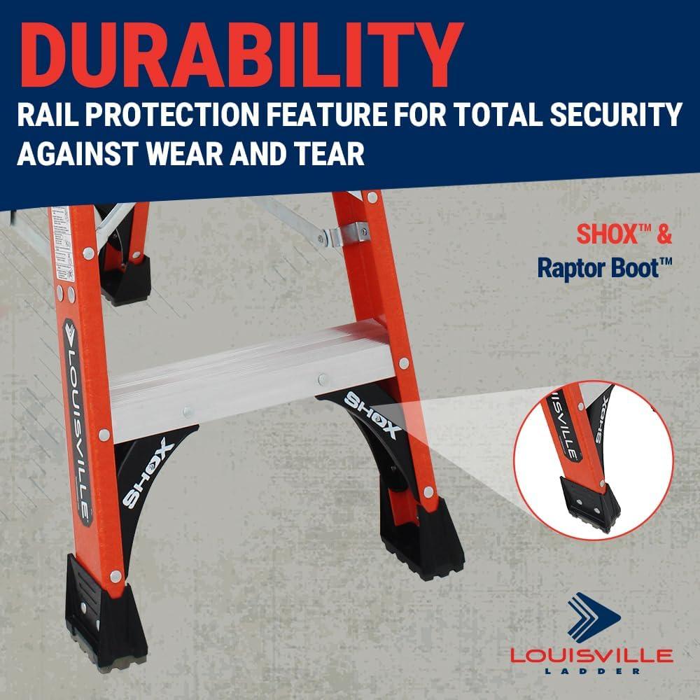 Escalera Doble Frente Louisville 4 Pies Fibra Vidrio 170 kg