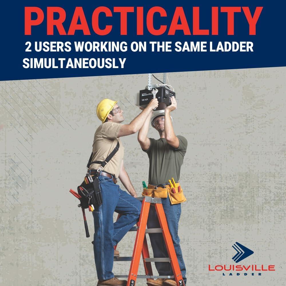 Escalera Doble Frente Louisville 4 Pies Fibra Vidrio 170 kg