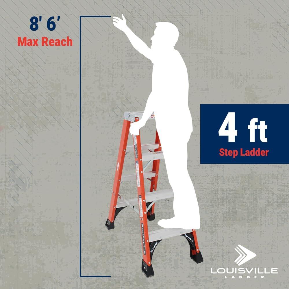 Escalera Doble Frente Louisville 4 Pies Fibra Vidrio 170 kg