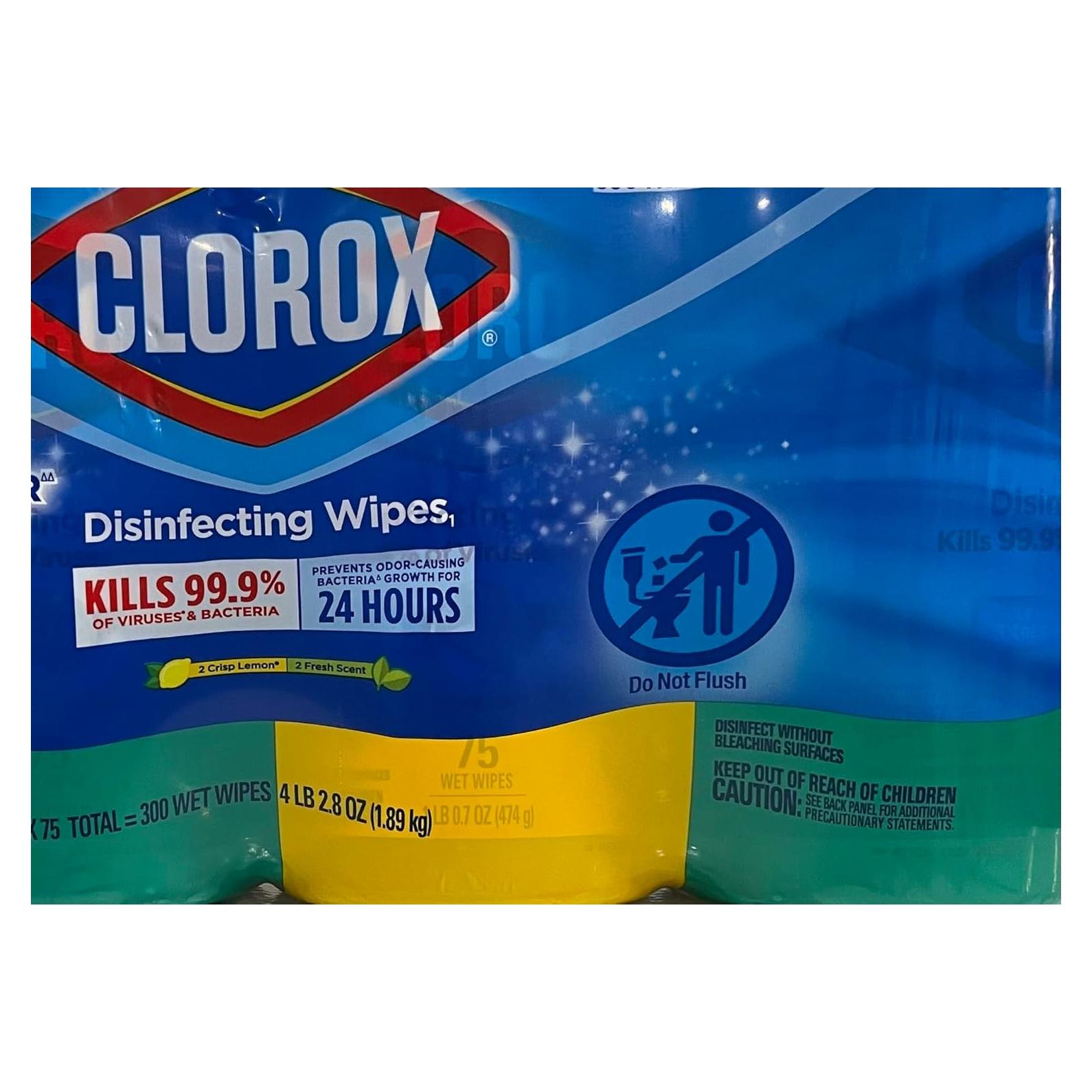 Toallitas Desinfectantes Clorox Limón Fresco 2 Paquetes 1.22kg