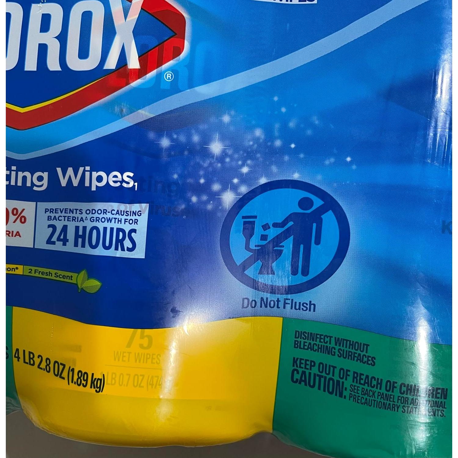 Toallitas Desinfectantes Clorox Limón Fresco 2 Paquetes 1.22kg