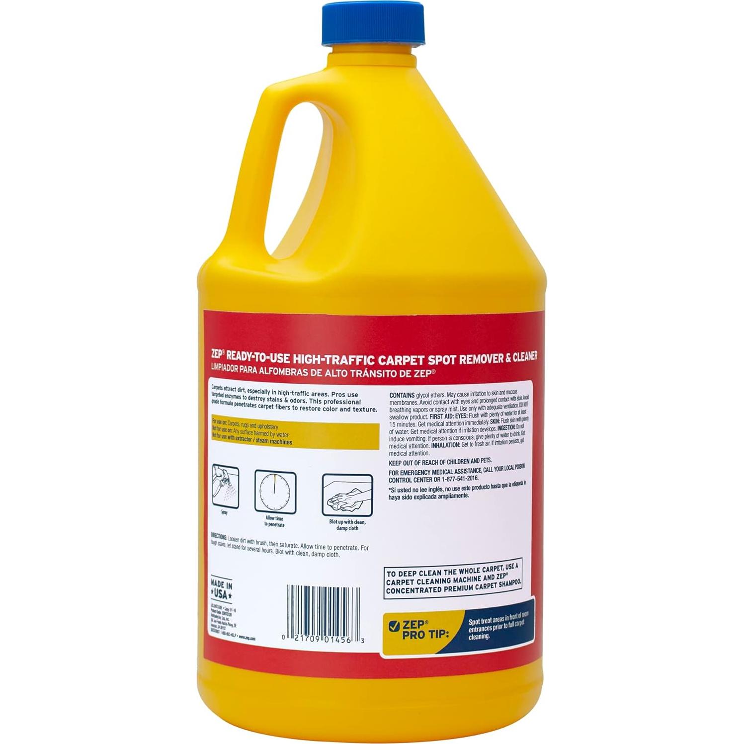 Limpiador de Alfombras Zep 128 Oz - Elimina Manchas Profundas