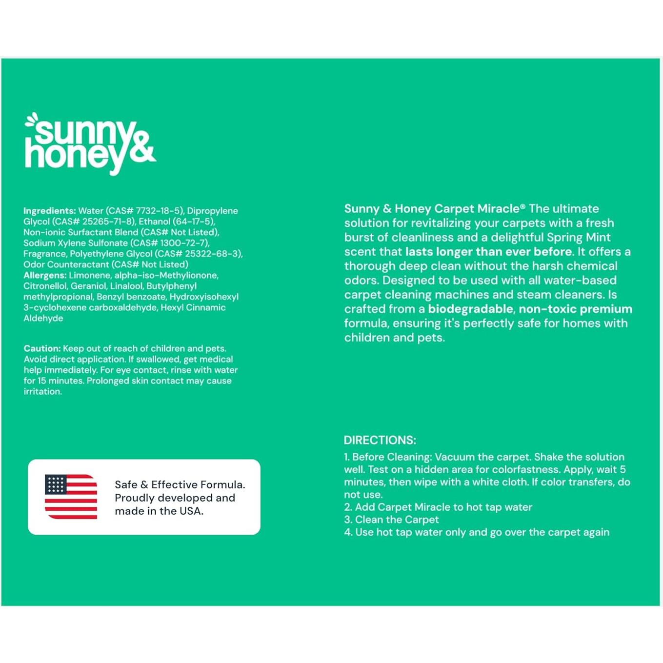 Limpiador de Alfombras Sunny & Honey 32 Oz Menta Primaveral
