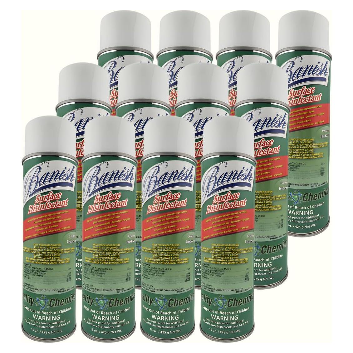 Desinfectante Spray Banish Quality Chemical - Caja 12 Latas