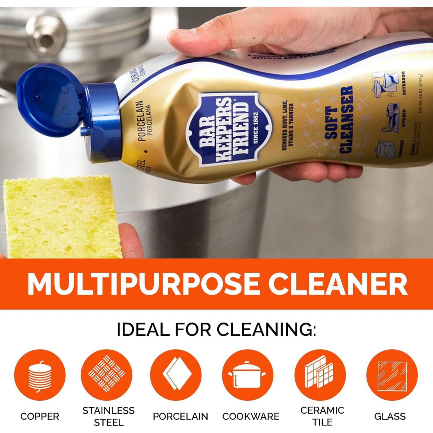 Trio de Limpiadores Bar Keepers Friend - 21 Oz Polvo, 26 Oz Líquido, 13 Oz Cocina