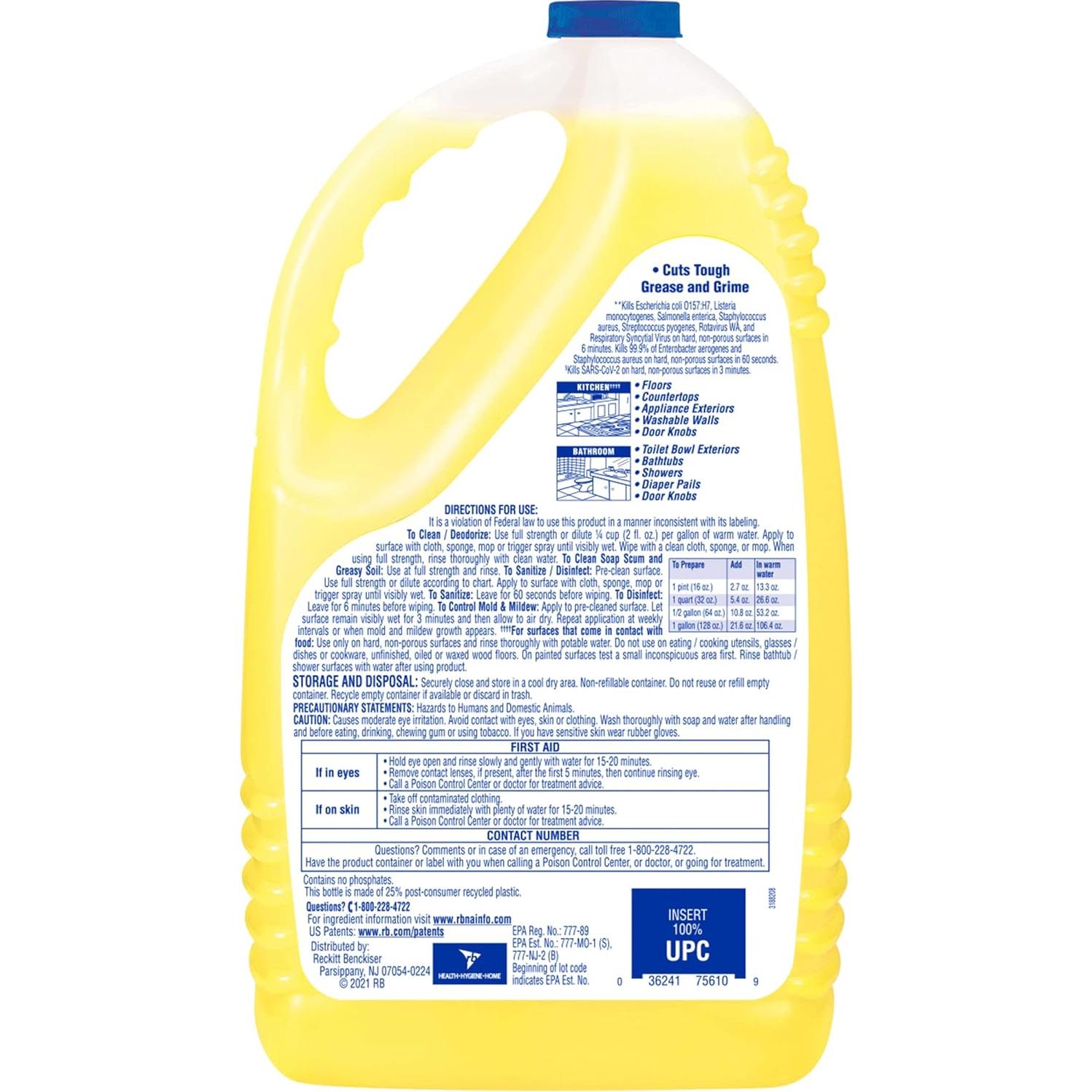 Limpiador Multi-Superficie Lysol 4.08 kg Esencia Limón