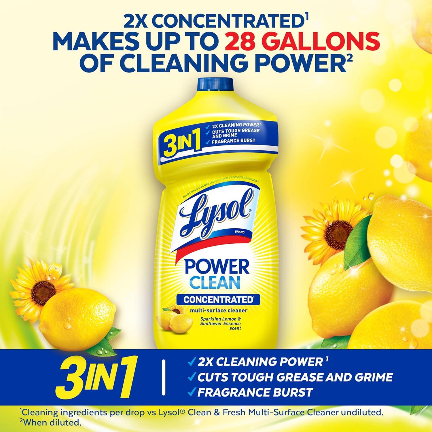 Limpiador Multi-Superficies Lysol 2x Concentrado 828 ml Limón