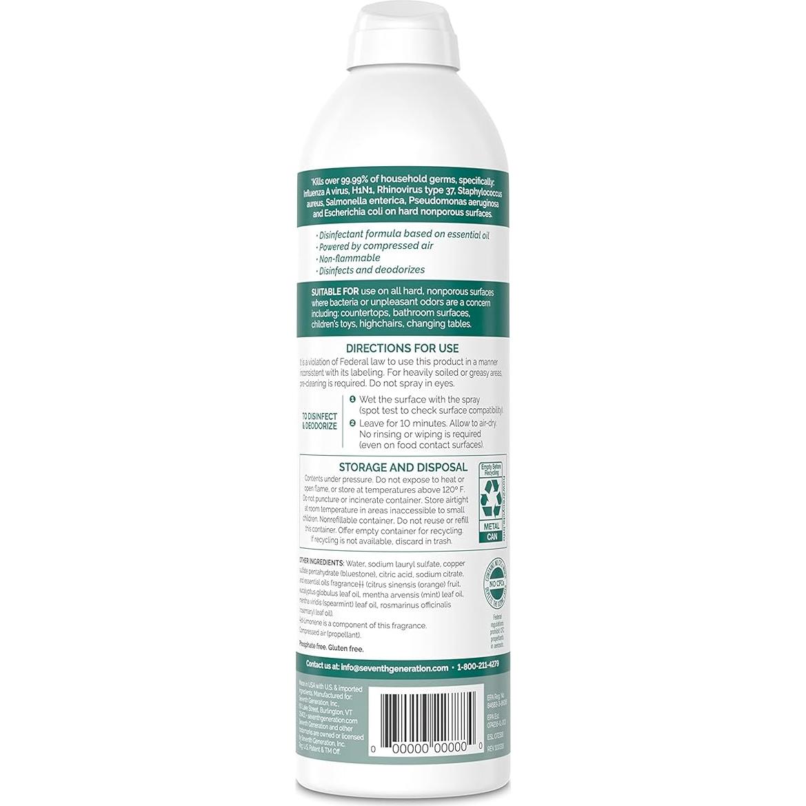 Spray Desinfectante Seventh Generation Eucalipto 396.9 g