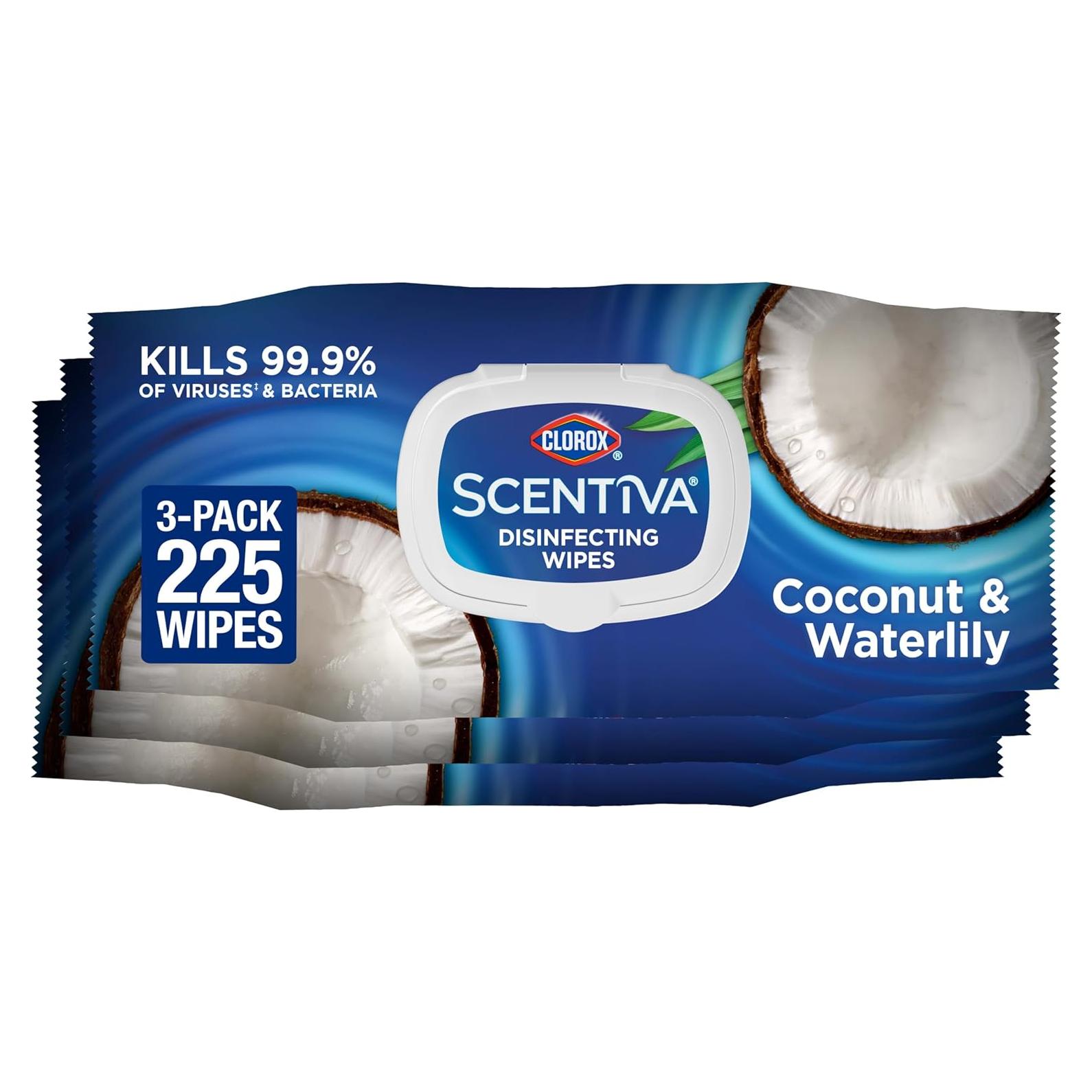 Toallitas Desinfectantes Clorox Scentiva Coco y Lirio 225 Unidades