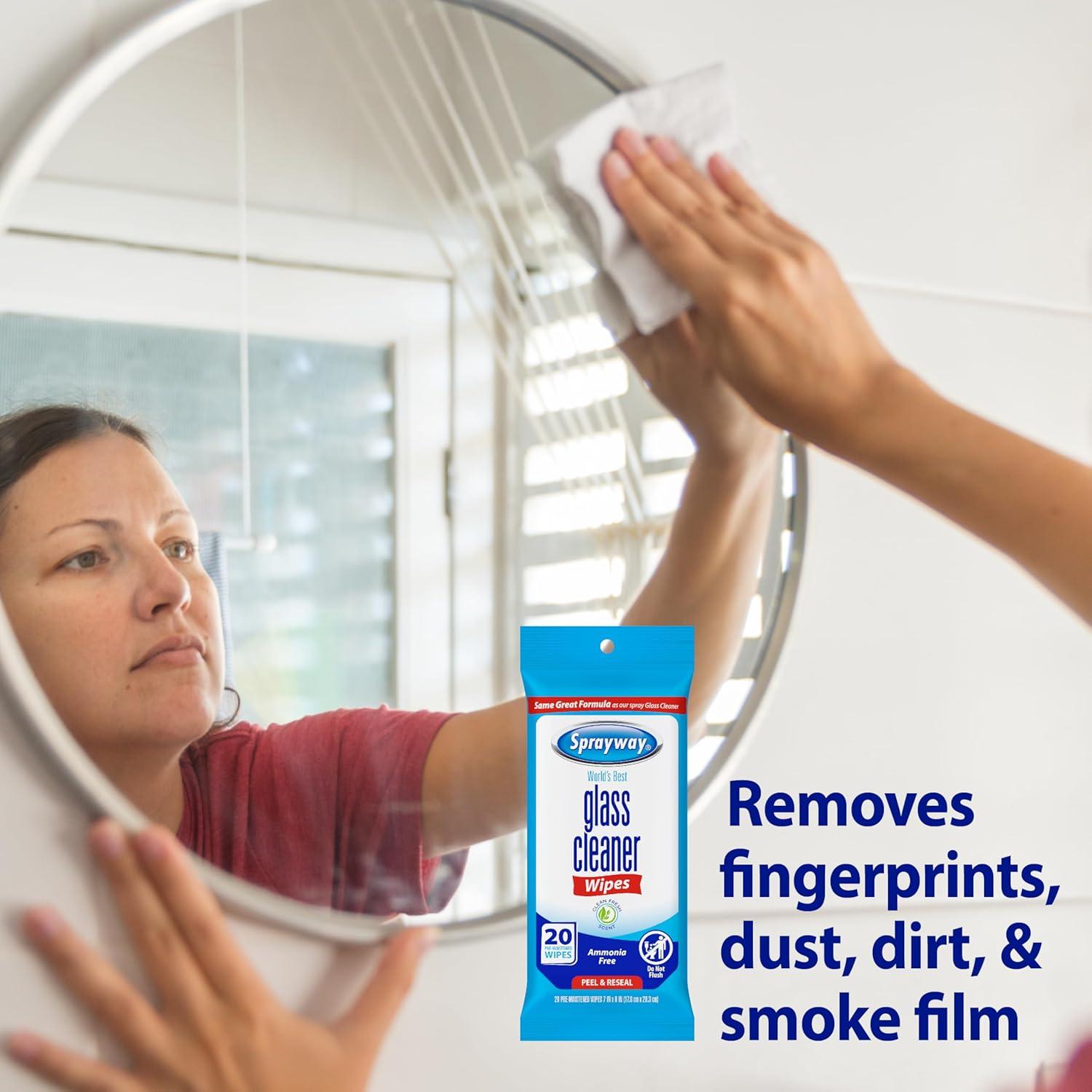 Toallitas Limpiadoras de Vidrio Sprayway 20ct Paquete 12