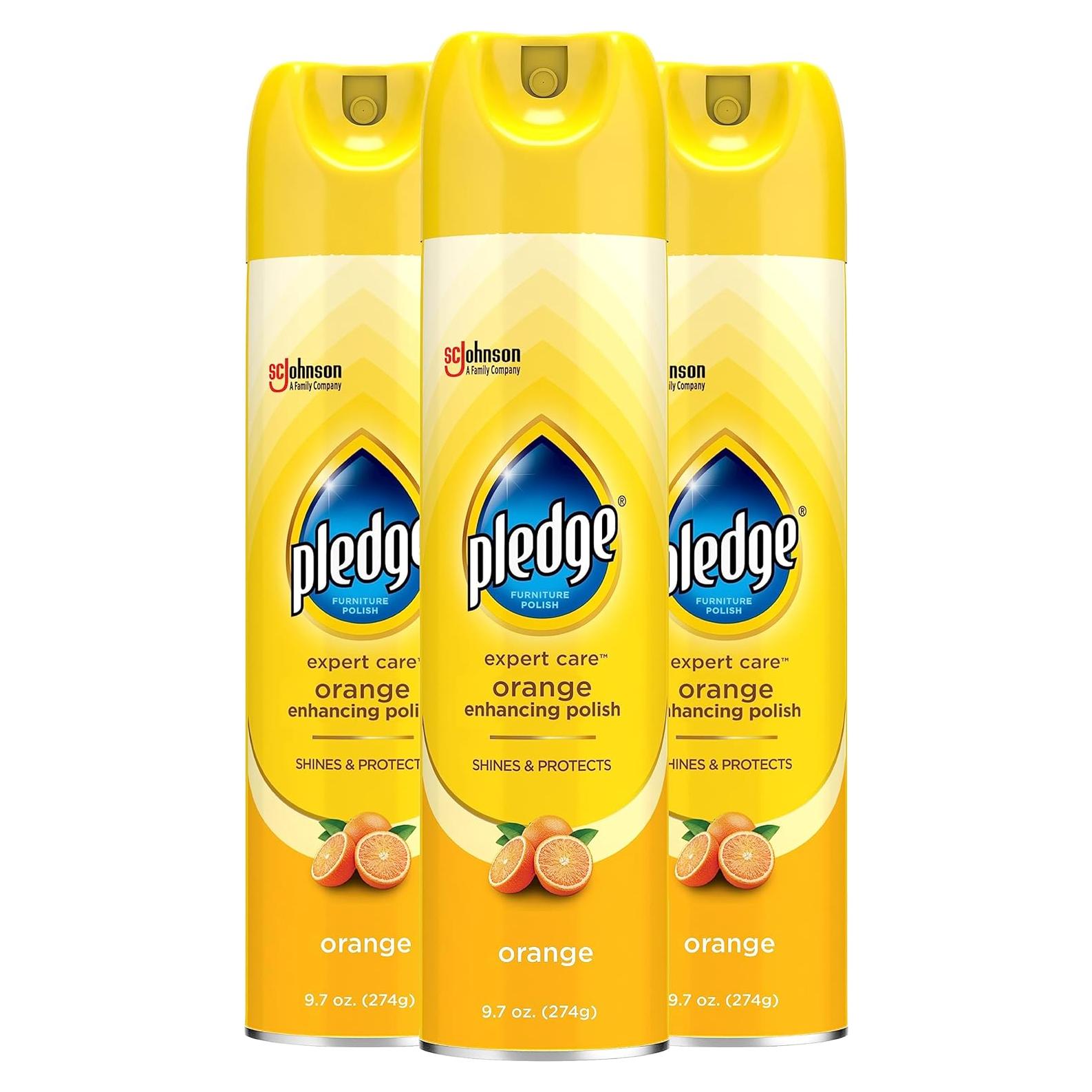 Pledge Spray Mejorador de Pulido para Madera 3x9.7oz Naranja