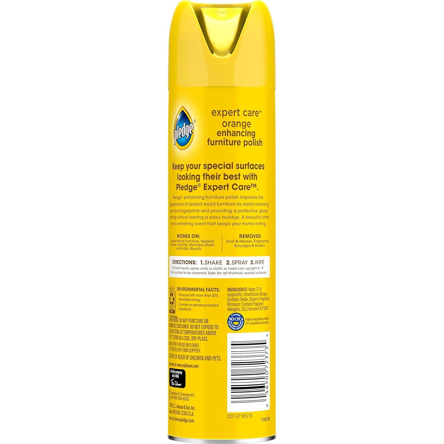 Pledge Spray Mejorador de Pulido para Madera 3x9.7oz Naranja