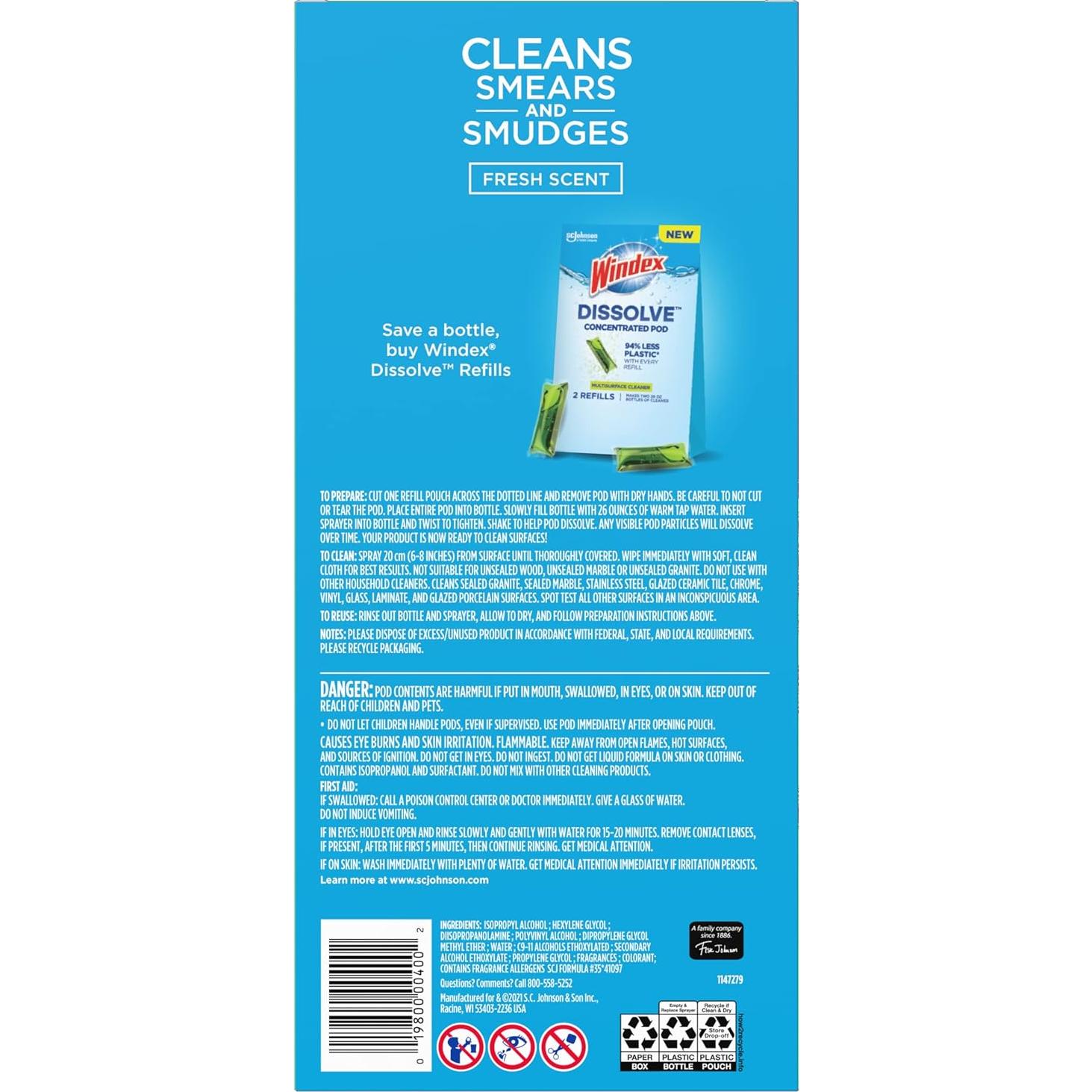 Limpiador Multisuperficie Windex Disolver 768 ml - Kit Inicio