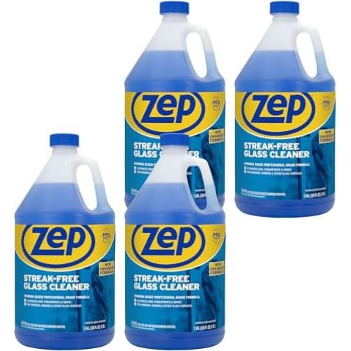 Limpiador de Vidrios Zep Sin Rayas - 3.78 L (Pack de 4)